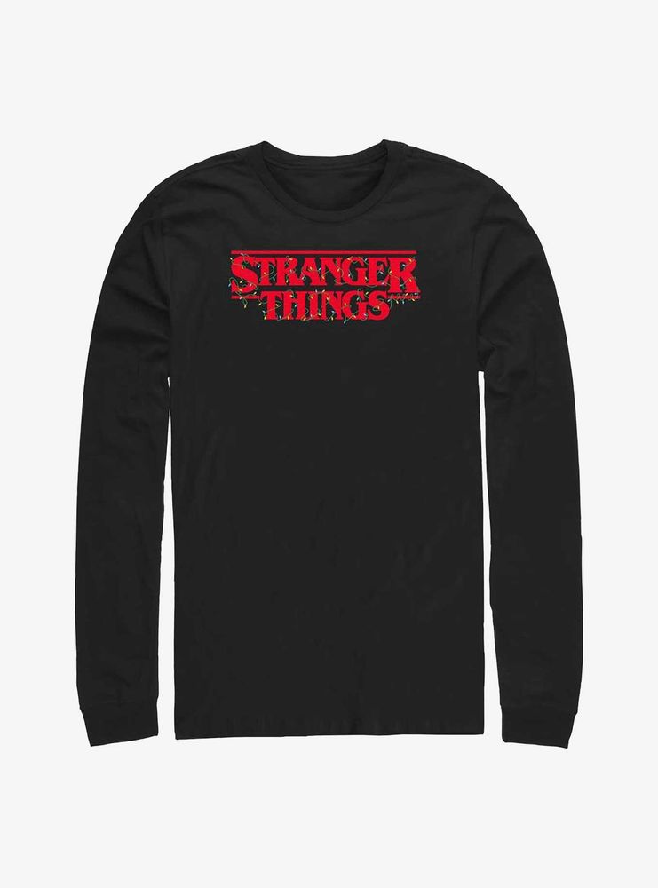 Stranger Things Christmas Lights Logo Long-Sleeve T-Shirt