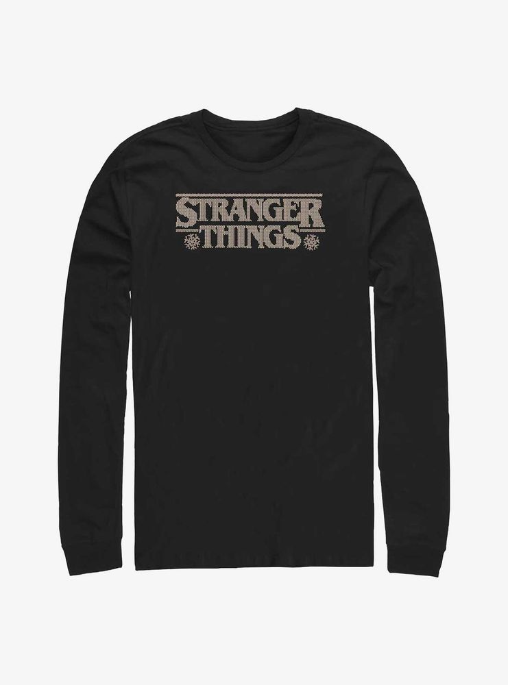 Stranger Things Holiday Knitted Logo Long-Sleeve T-Shirt