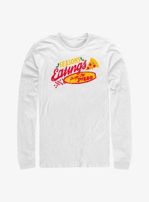 Stranger Things Season's Eatings Surfer Boy Pizza Logo Long-Sleeve T-Shirt
