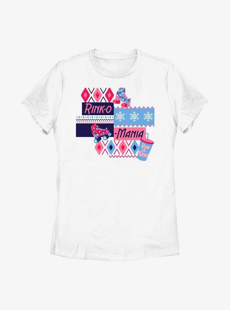 Stranger Things Holiday Rink-O-Mania Womens T-Shirt