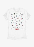 Stranger Things Holiday Tree Scenes Group Womens T-Shirt