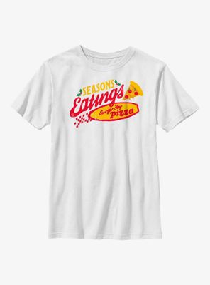 Stranger Things Season's Eatings Surfer Boy Pizza Logo Youth T-Shirt