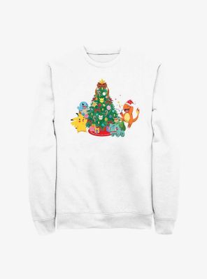 Pokémon Christmas Tree Pikachu, Squirtle, Bulbasaur And Charmander Sweatshirt