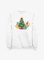 Pokémon Christmas Tree Pikachu, Squirtle, Bulbasaur And Charmander Sweatshirt