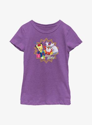 Pokémon Pichu And Delibird Holiday Party Youth Girls T-Shirt