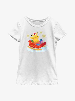 Pokémon Pikachu Christmas Ride Youth Girls T-Shirt