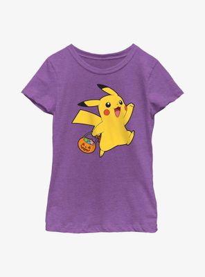 Pokémon Pikachu Trick-Or-Treating  Youth Girls T-Shirt