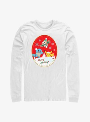 Pokémon Holiday Badge Squirtle, Rowlet And Pikachu Long-Sleeve T-Shirt
