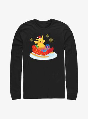 Pokémon Pikachu Christmas Ride Long-Sleeve T-Shirt