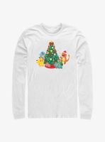 Pokémon Christmas Tree Pikachu, Squirtle, Bulbasaur And Charmander Long-Sleeve T-Shirt