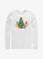 Pokémon Christmas Tree Pikachu, Squirtle, Bulbasaur And Charmander Long-Sleeve T-Shirt