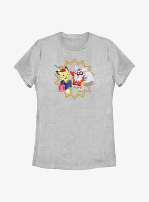 Pokémon Pichu And Delibird Holiday Party Womens T-Shirt