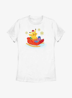 Pokémon Pikachu Christmas Ride Womens T-Shirt