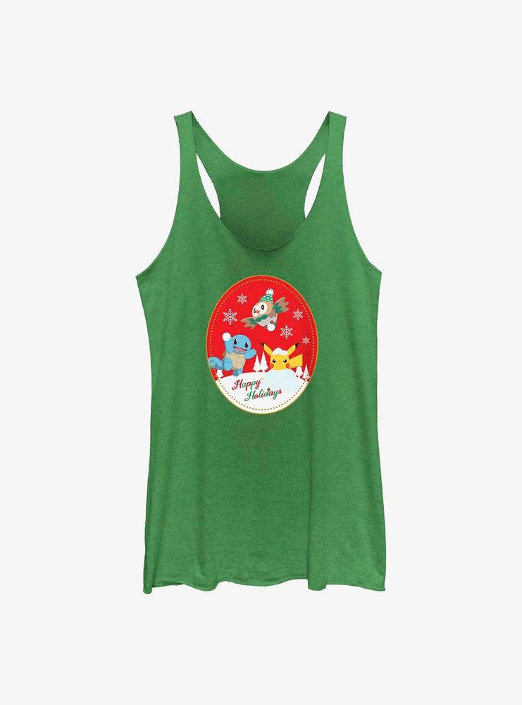 Pokémon Holiday Badge Squirtle, Rowlet And Pikachu Womens Tank Top