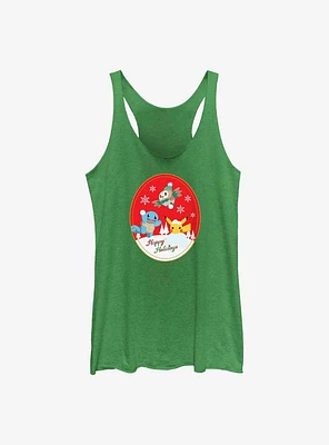 Pokémon Holiday Badge Squirtle, Rowlet And Pikachu Womens Tank Top
