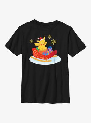 Pokémon Pikachu Christmas Ride Youth T-Shirt