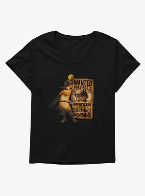 Puss Boots Wanted Poster Girls T-Shirt Plus