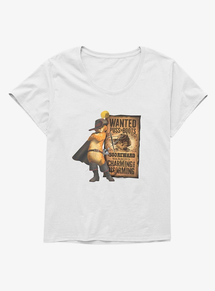 Puss Boots Wanted Poster Girls T-Shirt Plus