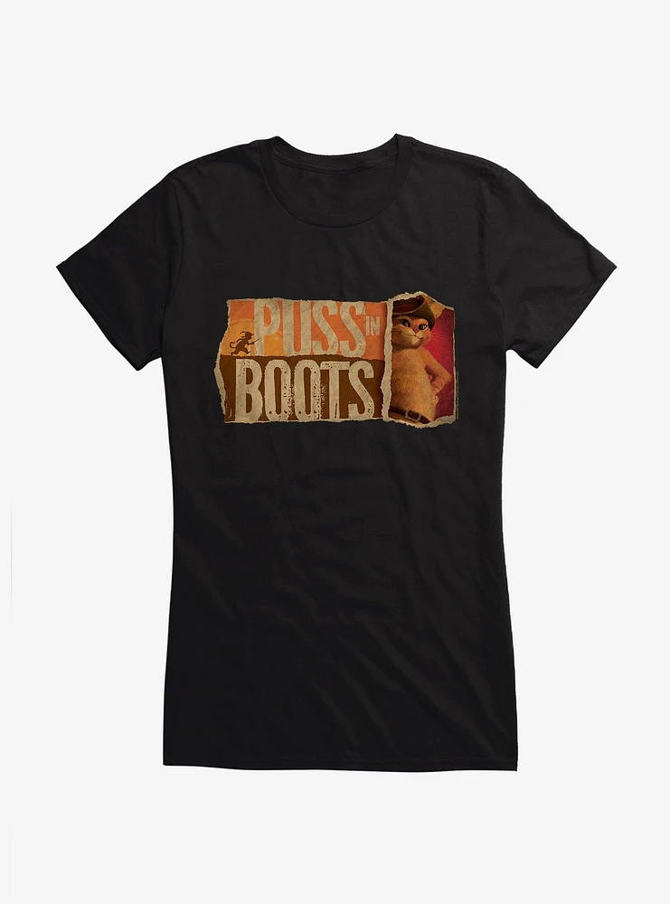 Puss Boots Scrap Poster Girls T-Shirt