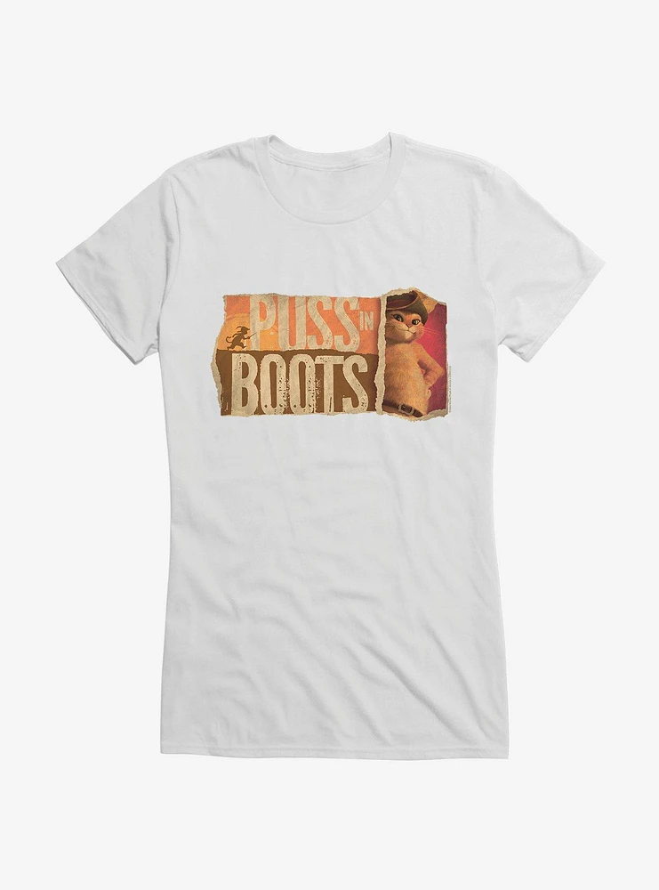 Puss Boots Scrap Poster Girls T-Shirt