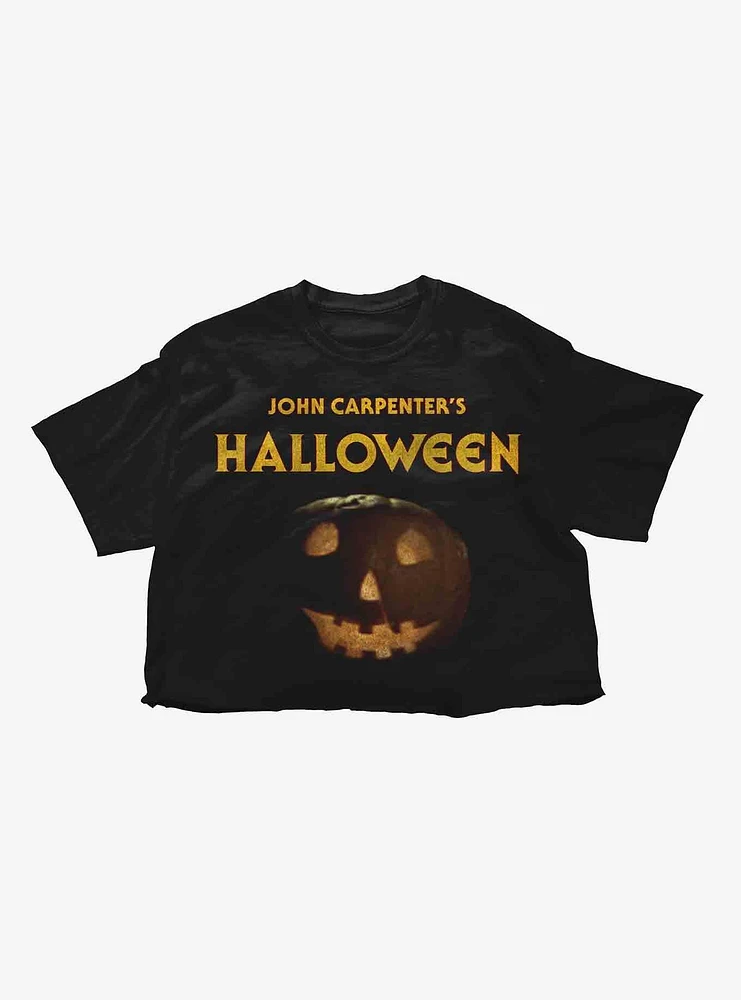 Halloween Jack-O'-Lantern Crop Girls T-Shirt