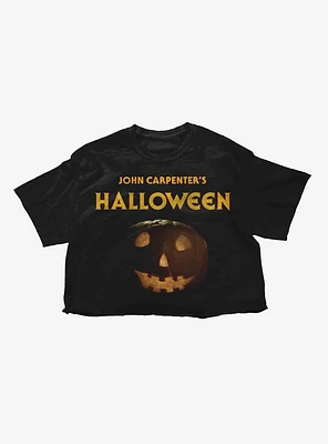 Halloween Jack-O'-Lantern Crop Girls T-Shirt