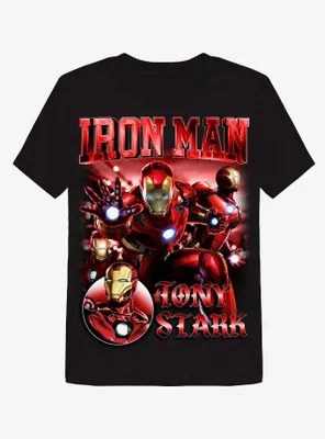 Marvel Iron Man Collage Boyfriend Fit Girls T-Shirt