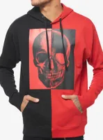 Black & Red Skull Split Hoodie