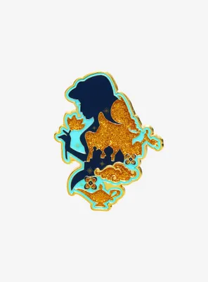 Loungefly Disney Aladdin Jasmine Silhouette Glitter Enamel Pin - BoxLunch Exclusive