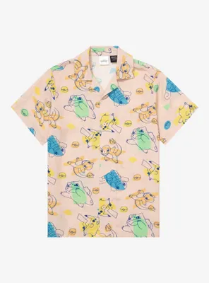 Pokémon Colorful Allover Print Youth Woven Button-Up - BoxLunch Exclusive