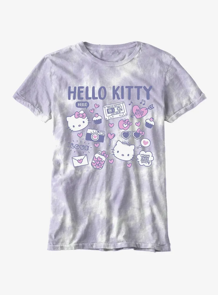 Hello Kitty & Dear Daniel Tie-Dye Boyfriend Fit Girls T-Shirt