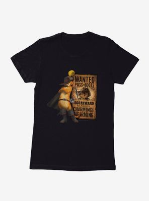 Puss Boots Wanted Poster Womens T-Shirt