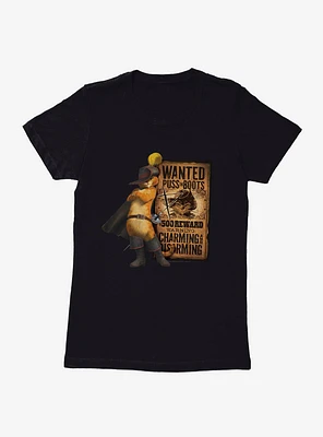 Puss Boots Wanted Poster Womens T-Shirt
