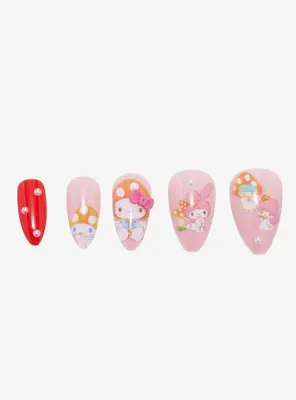 Hello Kitty And Friends Mushrooms Faux Nail Set