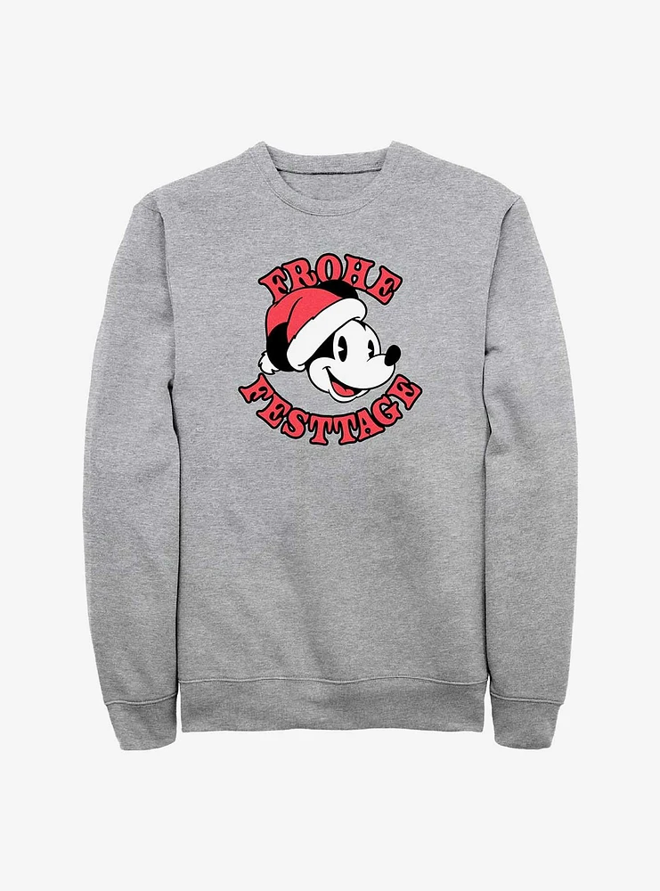 Disney Mickey Mouse Frohe Festtage Happy Holidays German Sweatshirt