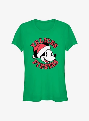 Disney Mickey Mouse Felices Fiestas Happy Holidays Spanish Girls T-Shirt