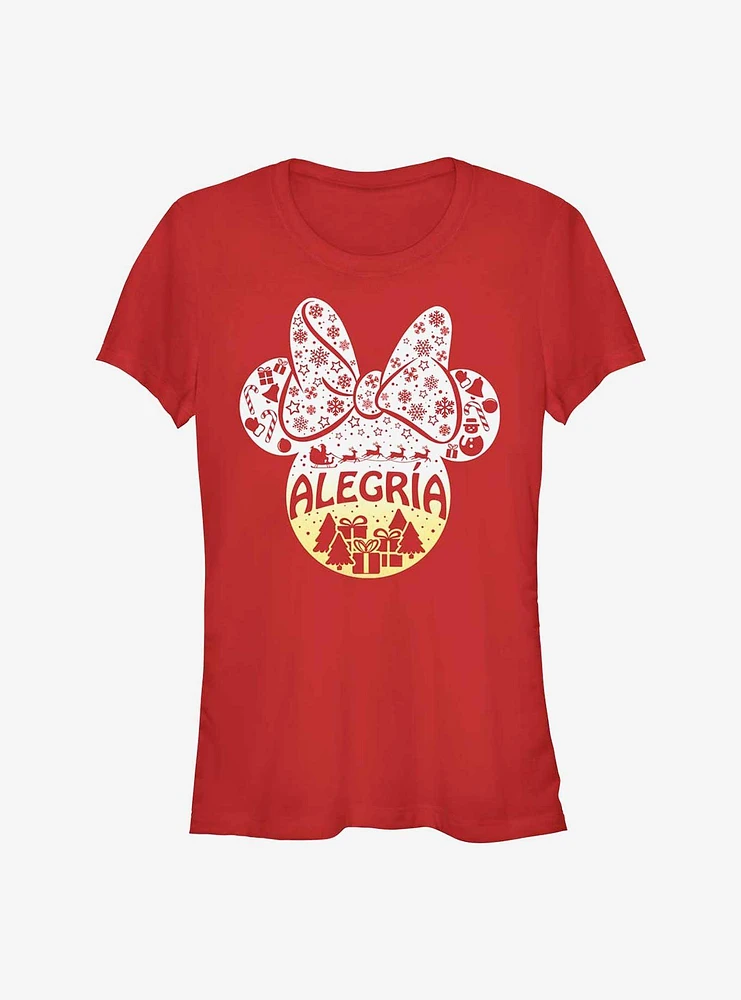 Disney Minnie Mouse Alegria Joy Spanish Ears Girls T-Shirt