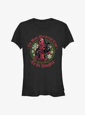 Marvel Deadpool Wonderful Time To Be Naughty Girls T-Shirt