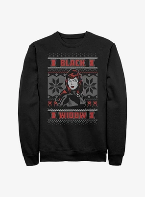 Marvel Black Widow Ugly Christmas Sweatshirt