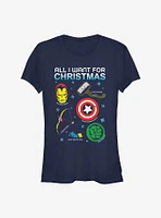 Marvel Avengers Christmas List Girls T-Shirt