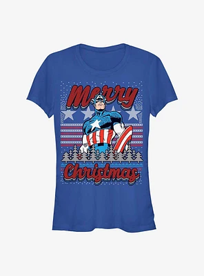 Marvel Captain America Christmas Girls T-Shirt