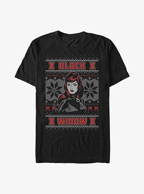 Marvel Black Widow Ugly Christmas T-Shirt
