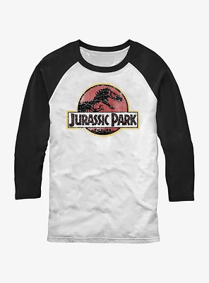 Jurassic Park Cracked Logo Raglan T-Shirt