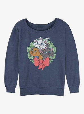 Disney The Aristocats Kitten Wreath Girls Slouchy Sweatshirt