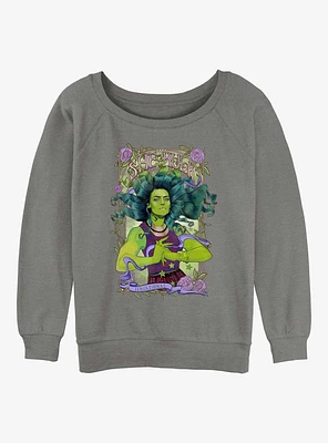 Marvel Hulk She-Hulk Nouveau Girls Slouchy Sweatshirt