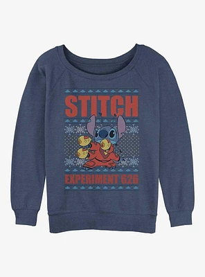 Disney Lilo & Stitch Experiment 626 Ugly Christmas Girls Slouchy Sweatshirt