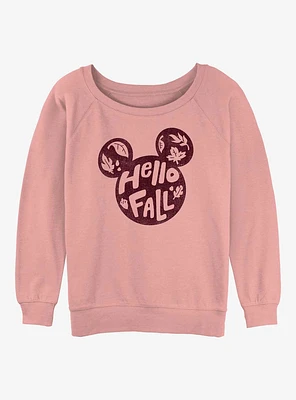 Disney Mickey Mouse Hello Fall Girls Slouchy Sweatshirt