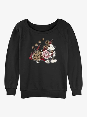 Disney Mickey Mouse New Year Girls Slouchy Sweatshirt