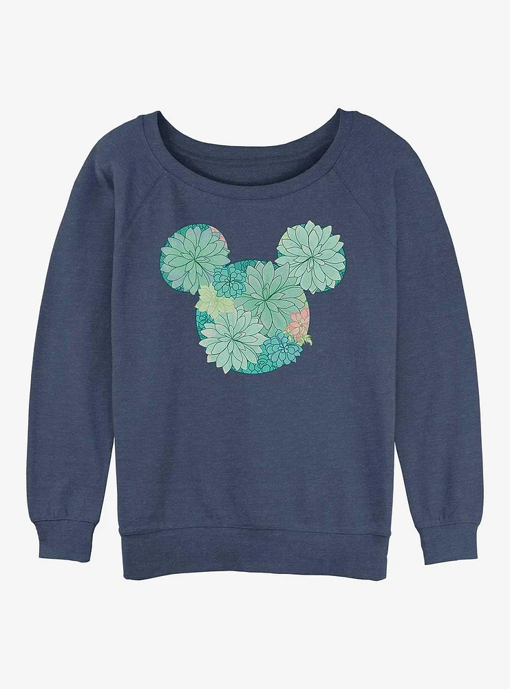 Disney Mickey Mouse Succulents Girls Slouchy Sweatshirt