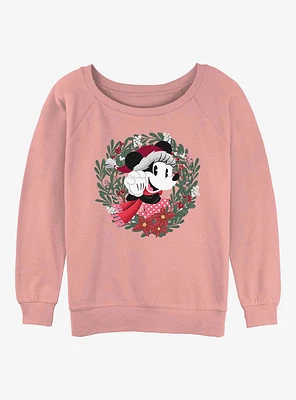 Disney Minnie Mouse Wreath Girls Slouchy Sweatshirt